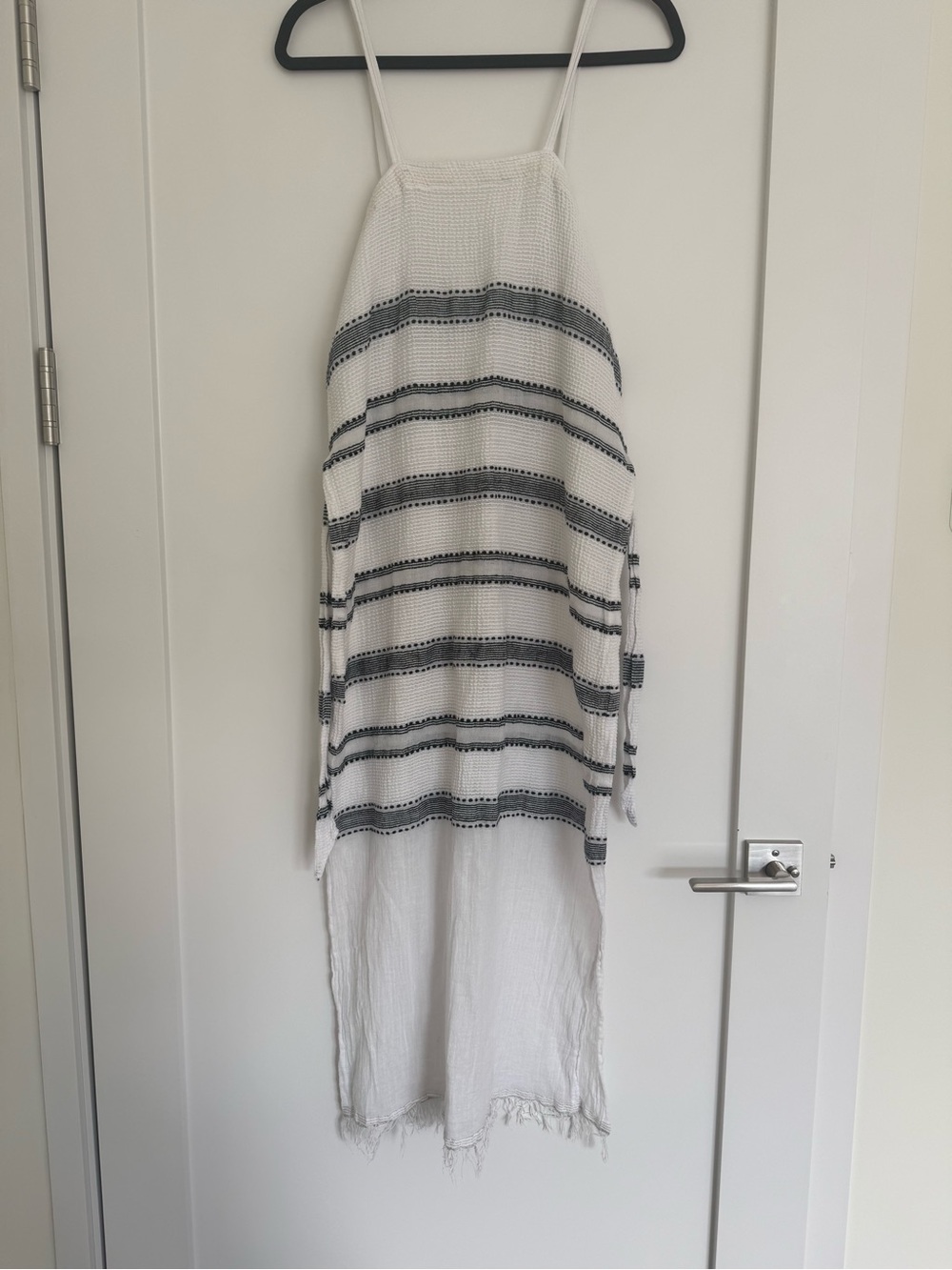 Lemlem Black White Striped Woven Beach Cover Up Dress Caftan Resort Wear
